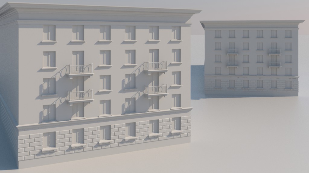 Модель фасада жилого дома